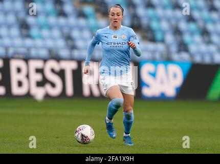 Manchester, Inghilterra, 21 aprile 2021. Lucy Bronze di Manchester City durante la partita della fa WomenÕs Super League all'Academy Stadium di Manchester. Il credito immagine dovrebbe essere: Andrew Yates / Sportimage Credit: Sportimage/Alamy Live News Foto Stock