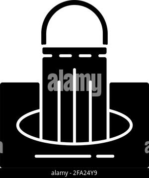 Maschere in scatola icona glifo nero Illustrazione Vettoriale