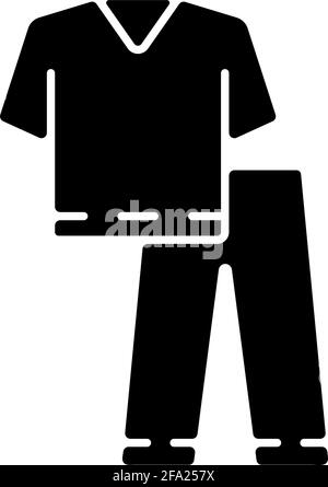 Icona di glifo nero con la tuta strofinata Illustrazione Vettoriale