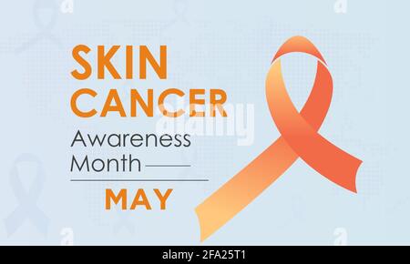 Cancro della pelle può prevenzione e consapevolezza concetto vettoriale. Banner, Poster International Skin Cancer Awareness Campaign Template. Illustrazione Vettoriale