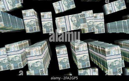 Real Money Pack brasiliano illustrazione 3d. Stack di pacchetti di  banconote BRL. Concetto di finanza, contanti, crisi economica, successo di  affari, recessione, banca, ta Foto stock - Alamy