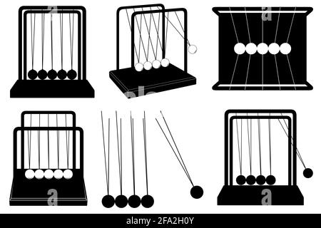 Set di illustrazioni della base di Newton isolato su bianco Foto Stock