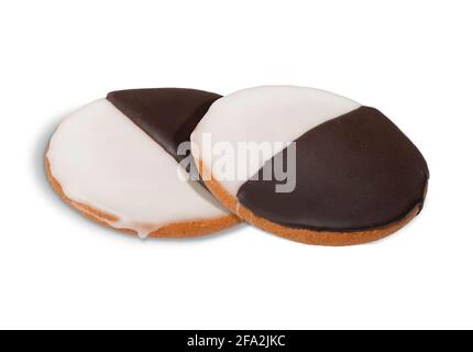 Biscotti bianchi e neri Foto Stock