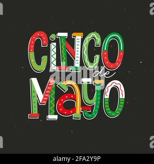 Cinco de mayo. 5 maggio poster delle vacanze messicane Illustrazione Vettoriale