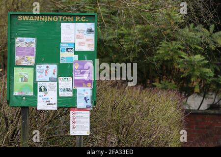 Swannington, Leicestershire, Inghilterra. P.C. Informazioni sul villaggio. Foto Stock