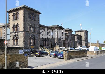 Prigione di Wandsworth, Londra, Regno Unito. La prigione vittoriana della catena B ospita 1500 prigionieri maschi in un'area ricca del sud-ovest di Londra. Foto Stock