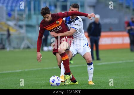 Roma, Italia. Aprile 22 2021: Serie Italiana una partita di calcio come Roma contro Atalanta Bergamasca Calcio nello stadio Olimpico di Roma. 22 Apr 2021. Credit: Roberto Ramaccia/Alamy Live News Foto Stock