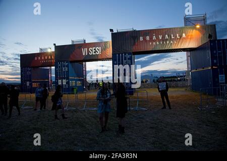 Ingresso al festival di Bråvalla. Foto Stock