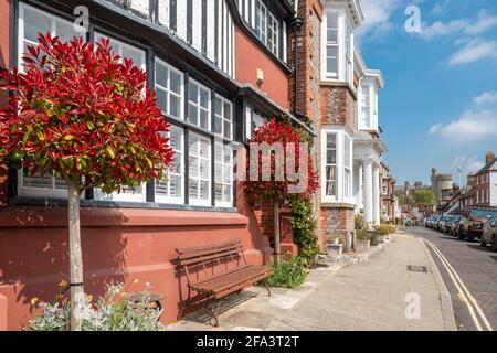 Vista di Arundel, una città mercato nel Sussex occidentale, Inghilterra, Regno Unito Foto Stock