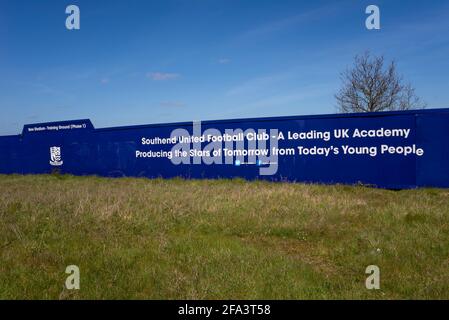 Costruzione sito di imbarco intorno proposto Southend Utd club di calcio nuovo stadio di allenamento in Fossetts Way, Fossetts Farm. Accademia Foto Stock