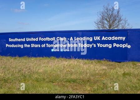 Costruzione sito di imbarco intorno proposto Southend Utd club di calcio nuovo stadio di allenamento in Fossetts Way, Fossetts Farm. Sito dell'Accademia Foto Stock