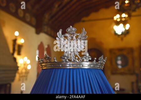 Lampada da tavolo ornata, Scotty's Castle, Death Valley, California Foto Stock