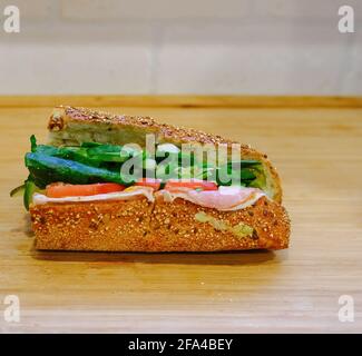 Spinaci su sandwich Sub Foto Stock