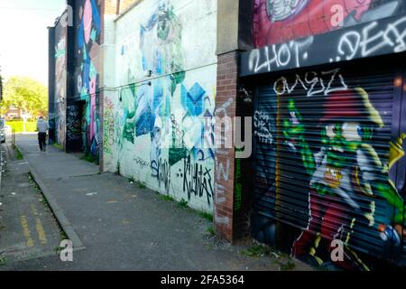 Graffiti in città, Regno Unito (Bristol) Foto Stock
