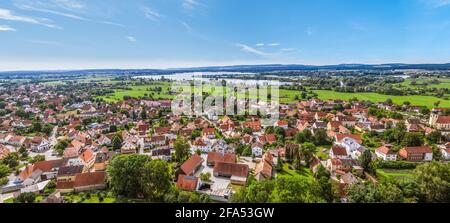 Muhr sul lago - idilliaco villaggio e paesaggio in franconia lake district Foto Stock