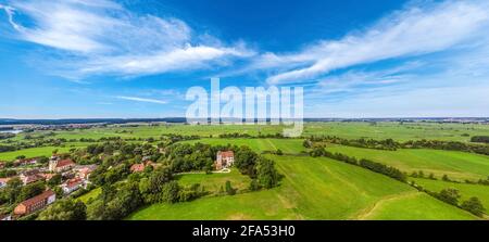 Muhr sul lago - idilliaco villaggio e paesaggio in franconia lake district Foto Stock