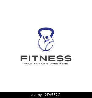 modello di logo vettoriale fitness, design per palestra e concetto di logo vettoriale fitness Illustrazione Vettoriale