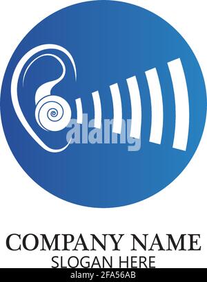 Audizione modello Logo icona vettore design Illustrazione Vettoriale