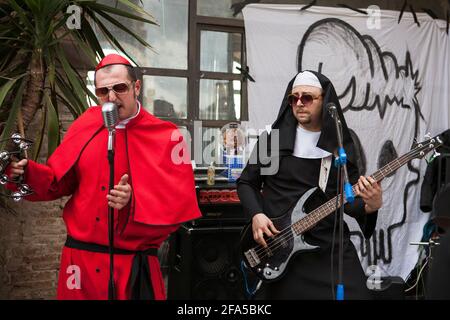 Festa tradizionale del carnevale nelle vie di Poggio Mirteto, Italia, 02 21 2010 Foto Stock