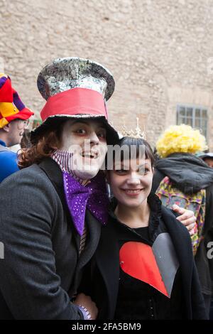 Festa tradizionale del carnevale nelle vie di Poggio Mirteto, Italia, 02 21 2010 Foto Stock