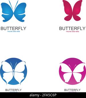 Bellezza Butterfly icona Vettore design Illustrazione Vettoriale