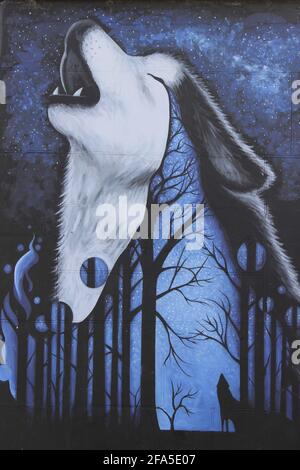 Street Art a New Brighton, Wirral, Regno Unito Foto Stock