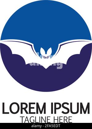Bat icona vettore logo illustrazione del modello di progettazione Illustrazione Vettoriale