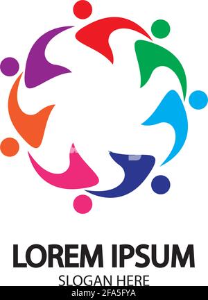 Logo della comunità, logo del lavoro di squadra, logo del gruppo Illustrazione Vettoriale