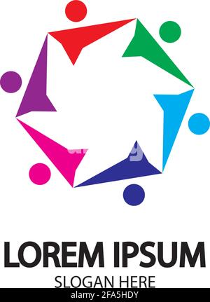 Logo della comunità, logo del lavoro di squadra, logo del gruppo Illustrazione Vettoriale