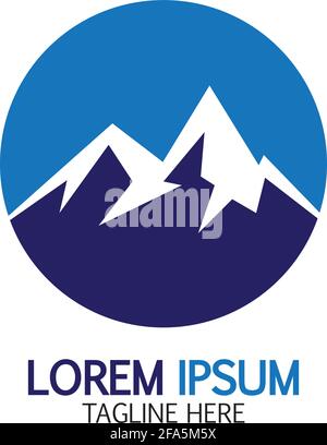 Icona di montagna modello Logo illustrazione vettoriale design Illustrazione Vettoriale