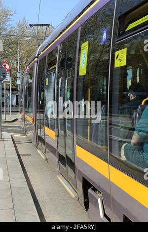 Il sistema di tram Luas a Dublino Foto Stock