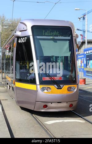 Il sistema di tram Luas a Dublino Foto Stock