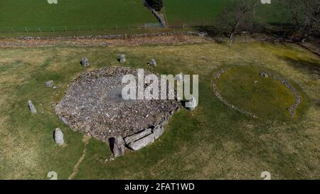 Loanhead di Daviot recumbent cerchio di pietra, un antico set Pitti di pietre in piedi in Aberdeenshire, Scozia Foto Stock