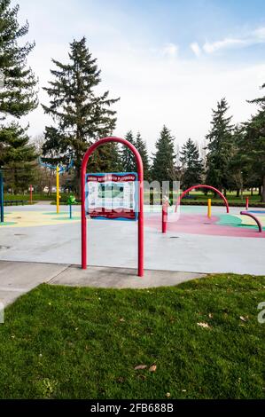 Auburn Rotary Water Playground a Les Gove Park in Auburn, Washington. Foto Stock