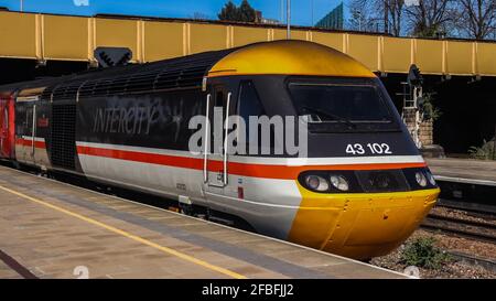 EMR Intercity 125 livrea Swallow a Leicester. Foto Stock