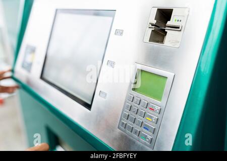 Tastierino numerico della macchina ATM per dispositivo, schermata Foto Stock