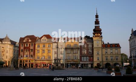 La piazza centrale di Ostrava, Repubblica Ceca, settembre 2006 Foto Stock