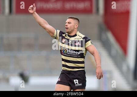 Eccles, Regno Unito. 23 Apr 2021. Matty Russell (2) di Leigh Centurions durante la partita a Eccles, Regno Unito, il 23/04/2021. (Foto di Richard Long/News Images/Sipa USA) Credit: Sipa USA/Alamy Live News Foto Stock