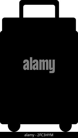 Immagine vettoriale della sagoma nera di una valigia per bagagli Illustrazione Vettoriale