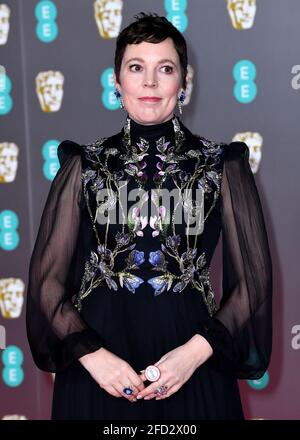 File foto datata 02/02/20 di Olivia Colman, nominata nella categoria di supporto per il suo ruolo nel Padre ai Premi dell'Accademia di quest'anno. Data di emissione: Sabato 24 aprile 2021. Foto Stock