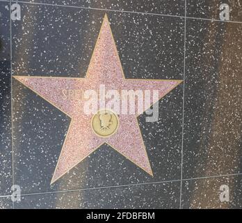 Hollywood, California, USA 17 aprile 2021 una visione generale dell'atmosfera dell'attore Spencer Tracy's Star sulla Hollywood Walk of Fame il 17 aprile 2021 a Hollywood, California, USA. Foto di Barry King/Alamy Stock foto Foto Stock