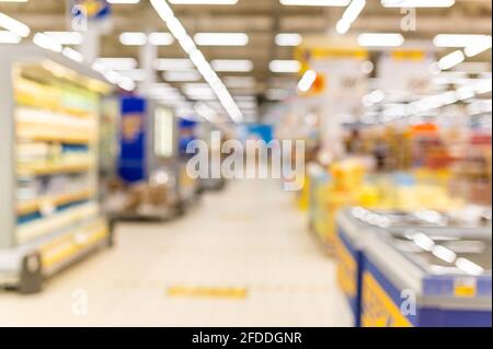 abstract offuscato sfondo supermercato. vendita, shopping, consumismo - concetto Foto Stock