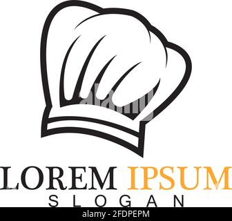 modello di disegno vettoriale con logo chef hat Illustrazione Vettoriale