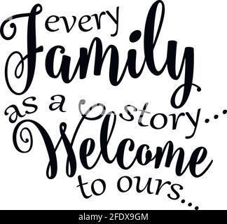 Family sayings, family files - Citazioni familiari, segno familiare, decorazione domestica Illustrazione Vettoriale