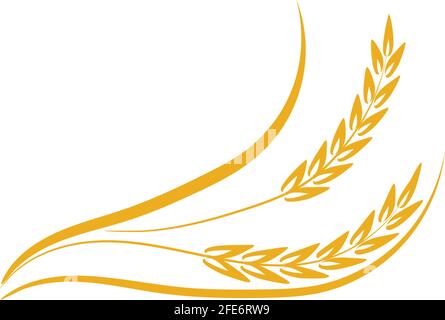 Disegno icona vettoriale modello logo grano agricoltura Illustrazione Vettoriale