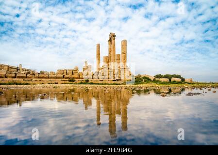 Tempio di Ercole situato sulla Cittadella di Amman ad Amman, Giordania Foto Stock