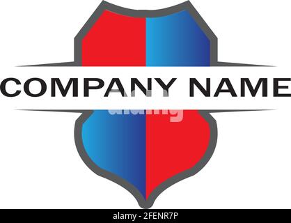 vettore di disegno del logo dello scudo, modello del logo dell'emblema dello scudo, vettore dell'icona del simbolo di logotipo Illustrazione Vettoriale