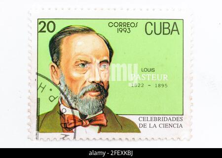 Francobollo Cuba Correos. Serie: Celebrità della scienza, Foto Stock