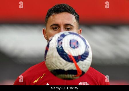 Sheffield, Inghilterra, 24 aprile 2021. George Baldock di Sheffield Utd durante la partita della Premier League a Bramall Lane, Sheffield. L'immagine di credito dovrebbe essere: Andrew Yates / Sportimage Foto Stock