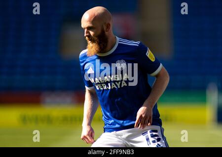 Cardiff, Regno Unito. 24 Apr 2021. Jonathan Williams di Cardiff City in Action EFL Skybet Championship, Cardiff City contro Wycombe Wanderers al Cardiff City Stadium di Cardiff, Galles, sabato 24 aprile 2021. Questa immagine può essere utilizzata solo per scopi editoriali. Solo per uso editoriale, è richiesta una licenza per uso commerciale. Nessun utilizzo nelle scommesse, nei giochi o nelle pubblicazioni di un singolo club/campionato/giocatore. pic by Lewis Mitchell/Andrew Orchard sports photography/Alamy Live news Credit: Andrew Orchard sports photography/Alamy Live News Foto Stock